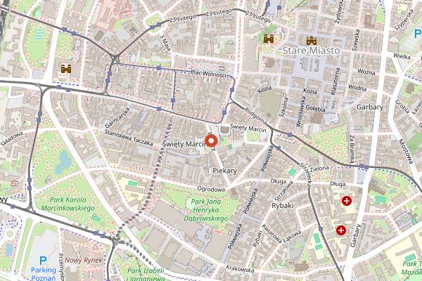 Map showing Mixtura Vege Cafe in Poznań