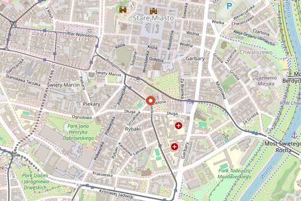 Map showing Pyra Bar in Poznań
