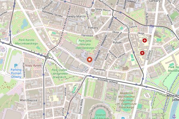 Map showing DESEO Patisserie Stary Browar in Poznań