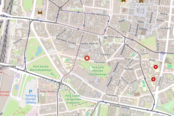 Map showing Roberto Park in Poznań