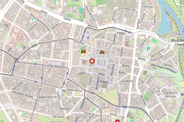 Map showing Wiejskie Jadło in Poznań