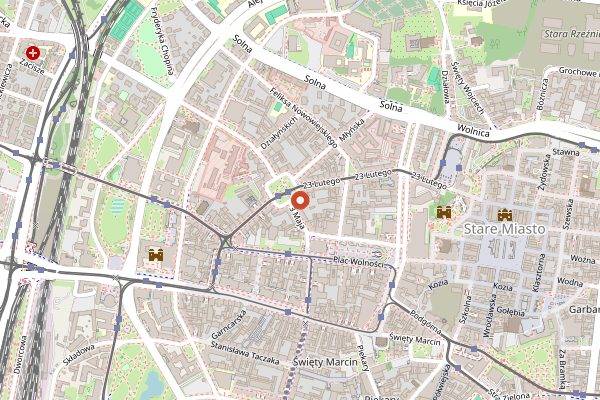 Map showing Kahawa Coffee in Poznań