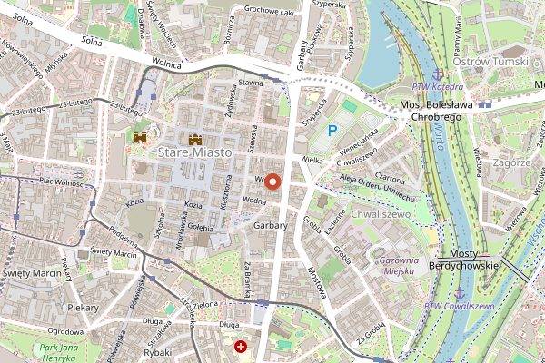 Map showing La Gacca Cafe by Brisman in Poznań