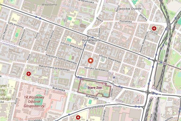 Map showing Uno Espresso Roastery (ODIJA) in Poznań