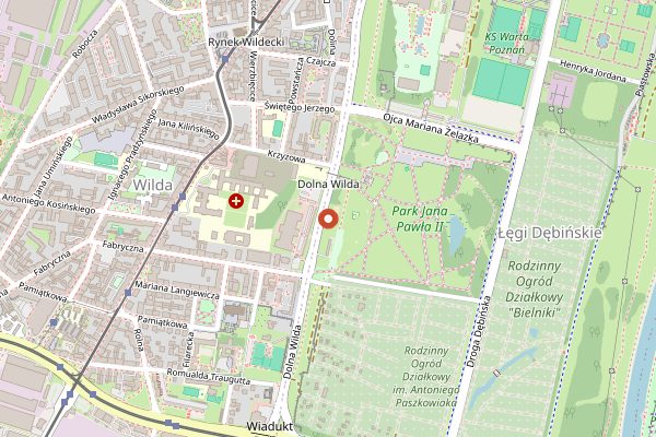 Map showing SPOT. in Poznań