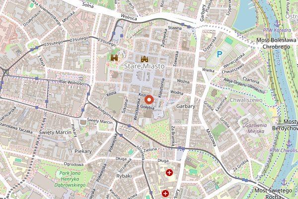 Map showing Weranda Caffe in Poznań