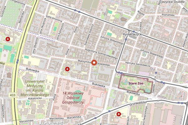 Map showing Wypas in Poznań