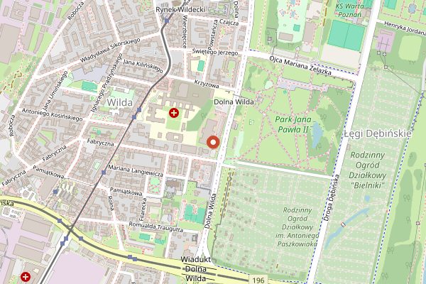 Map showing SPOT. in Poznań