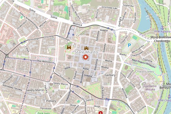 Map showing Winnowiercy Natural Wine Bistronomie in Poznań
