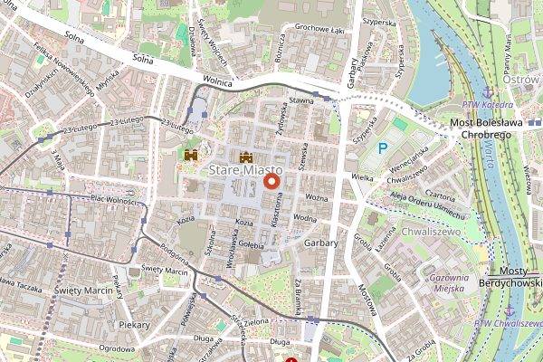 Map showing Rogalowe Muzeum Poznania in Poznań