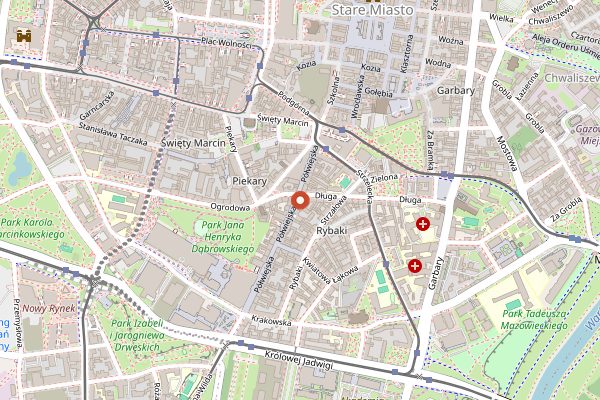 Map showing Zahir Kebab Półwiejska in Poznań