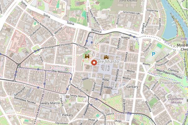 Map showing Dragon Cellar Bar in Poznań