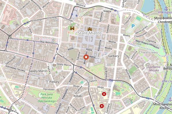 Map showing Klub Czekolada in Poznań
