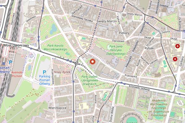 Map showing Klub Tama in Poznań