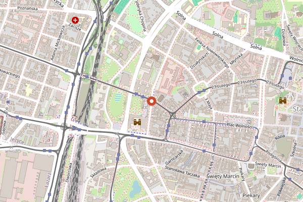 Map showing Lokum Stonewall in Poznań