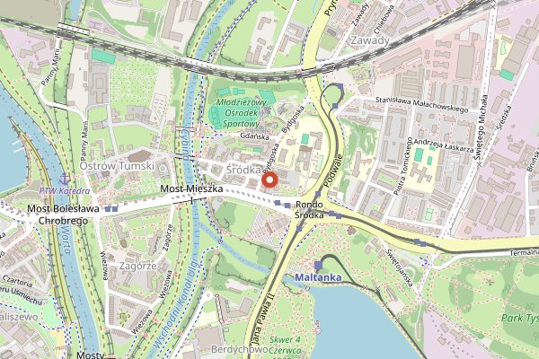 Map showing Hyćka in Poznań