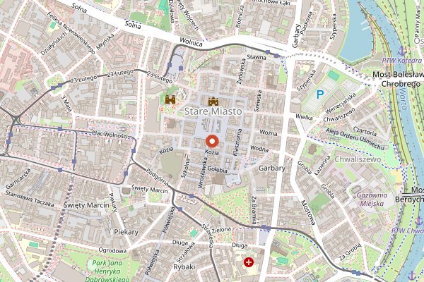 Map showing Tapas Bar in Poznań