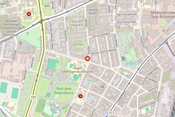Map showing Ułan Browar in Poznań