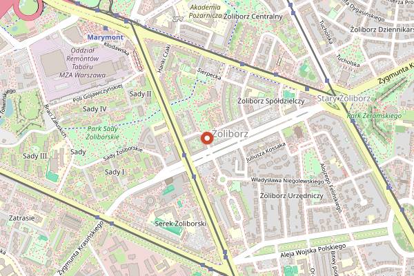Map showing Cała w Mące in Warsaw