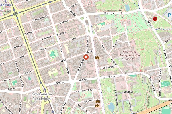 Map showing Lukullus (Mokotowska) in Warsaw