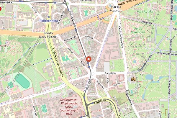 Map showing OKEH Bakery in Warsaw