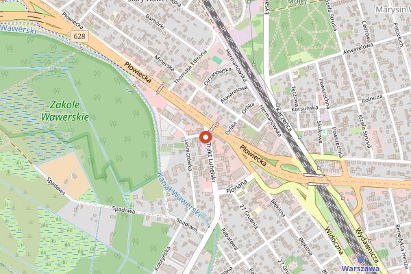 Map showing Wawerska in Warsaw