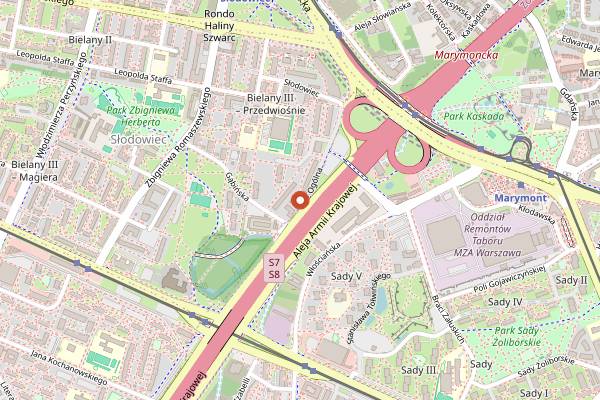 Map showing Gniazdo Piratów in Warsaw