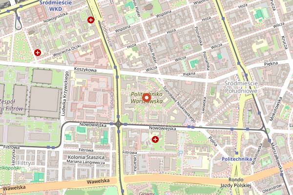 Map showing Jabeerwocky Craft Beer Pub in Warsaw