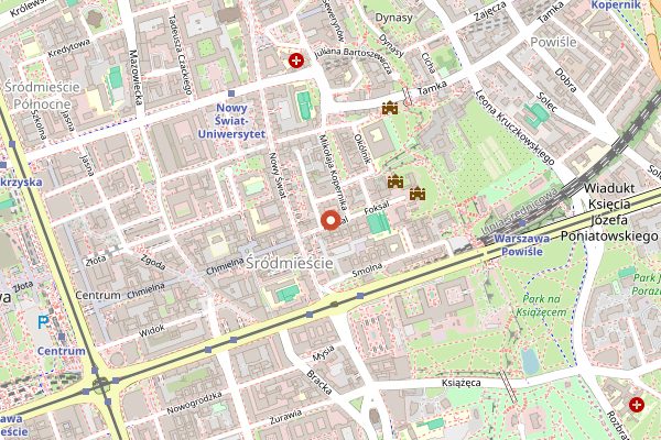 Map showing PiwPaw Beer Heaven (Foksal) in Warsaw