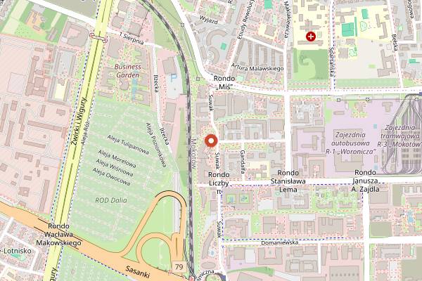 Map showing The Beer Store Konstruktorska in Warsaw