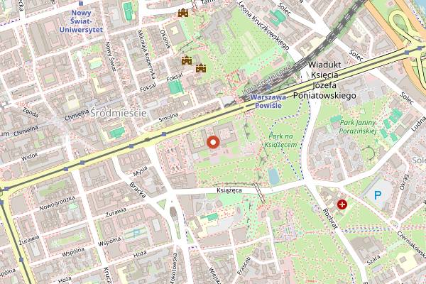 Map showing Zamieszanie Cocktail Bar in Warsaw