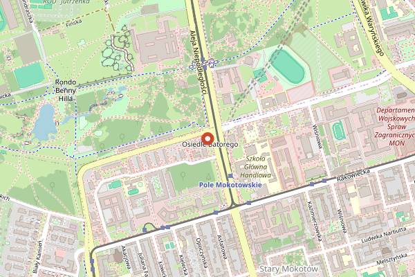 Map showing Zielona Gęś in Warsaw