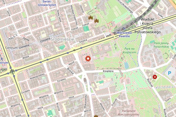 Map showing Cuda na Kiju in Warsaw