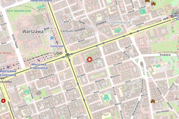 Map showing Pinta Warsaw Nowogrodzka in Warsaw