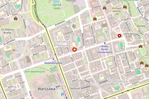 Map showing Aioli Cantine (Swietokrzyska) in Warsaw