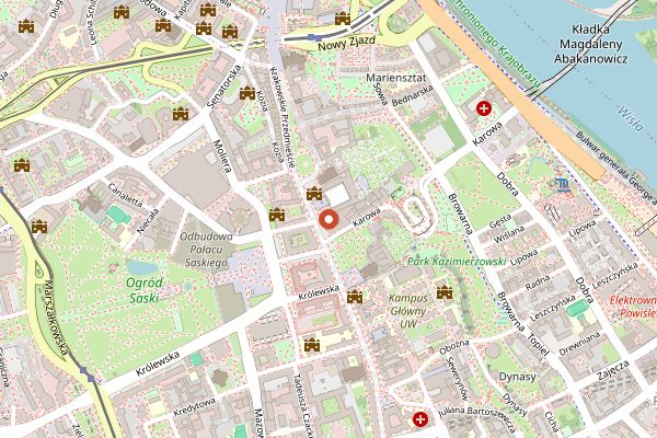 Map showing Cafe Bristol in Warsaw