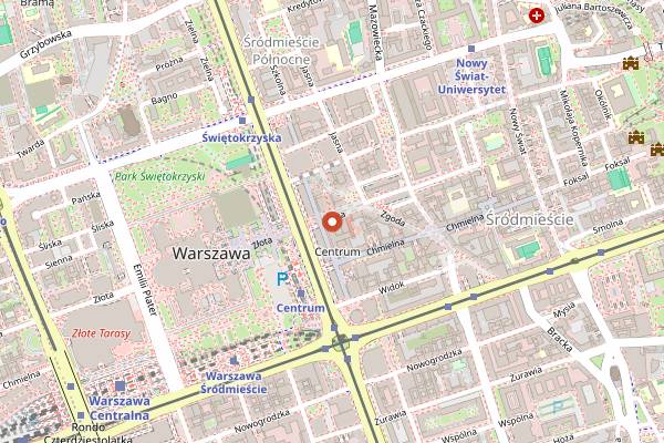 Map showing Barn Burger in Warsaw
