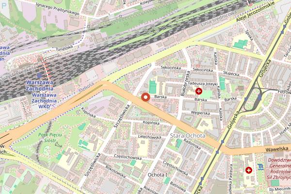 Map showing Pizzeria Na Barskiej in Warsaw