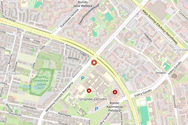 Map showing Pizzeria Rimini in Warsaw