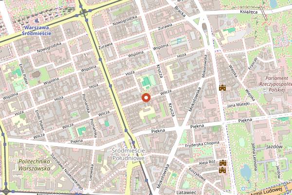 Map showing Smashny Burger in Warsaw