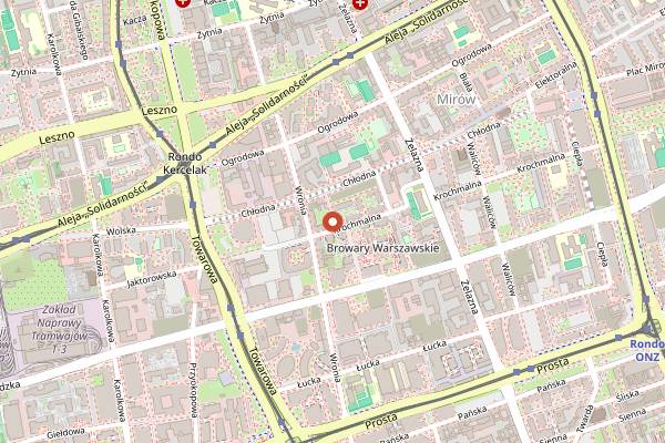 Map showing Panattoni Café in Warsaw