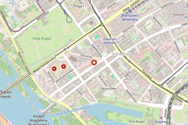 Map showing Proces Kawki in Warsaw