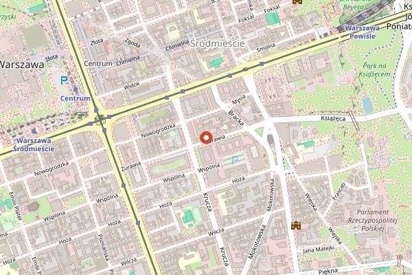 Map showing Amanti in Warsaw