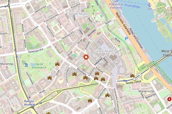 Map showing Gosciniec Polskie Pierogi in Warsaw