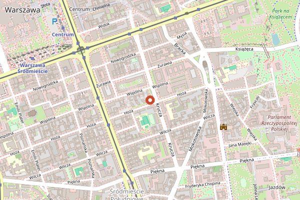 Map showing Lokal Vegan Bistro in Warsaw