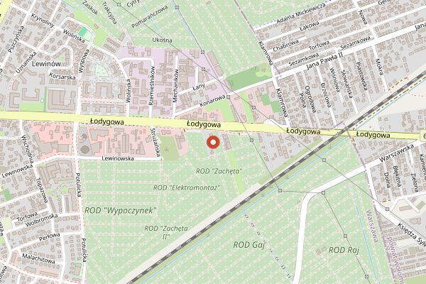 Map showing HAYB Speciality Coffee in Warsaw