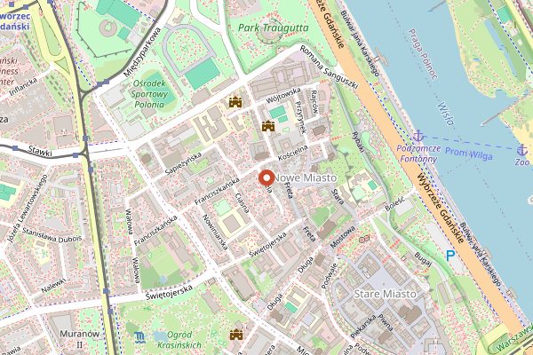Map showing Eat Polska Pierogi Class in Warsaw