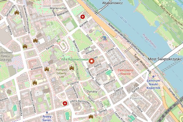 Map showing Foodie City Warsaw Pierogi Class in Warsaw