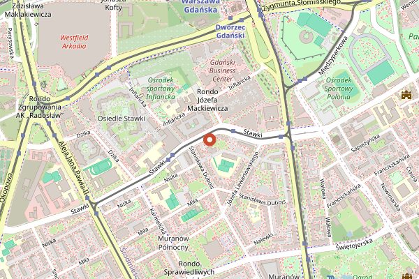 Map showing Pierogi & More in Warsaw