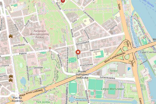 Map showing Rozbrat 20 in Warsaw